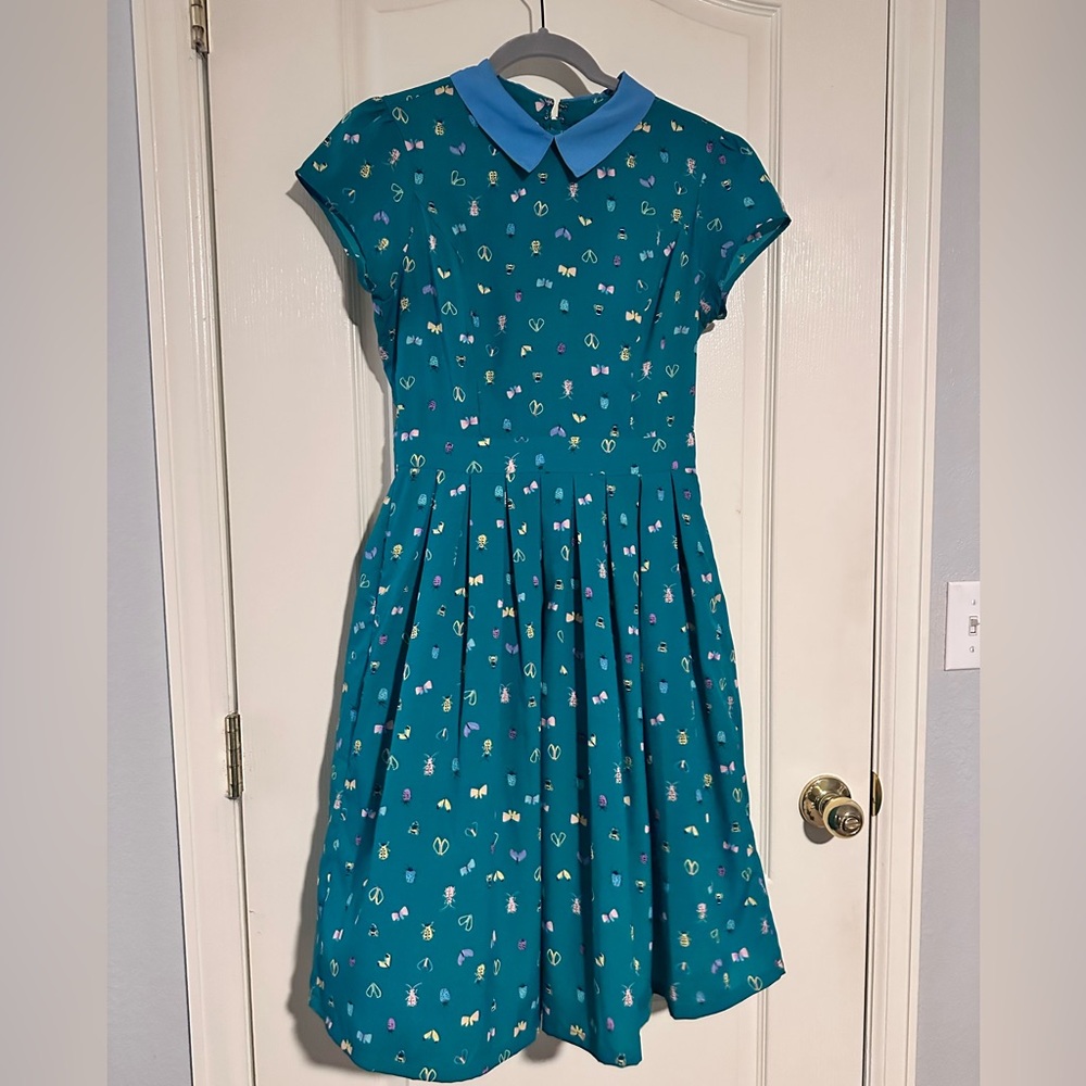 Bee Cute Teal swing dress with collar
